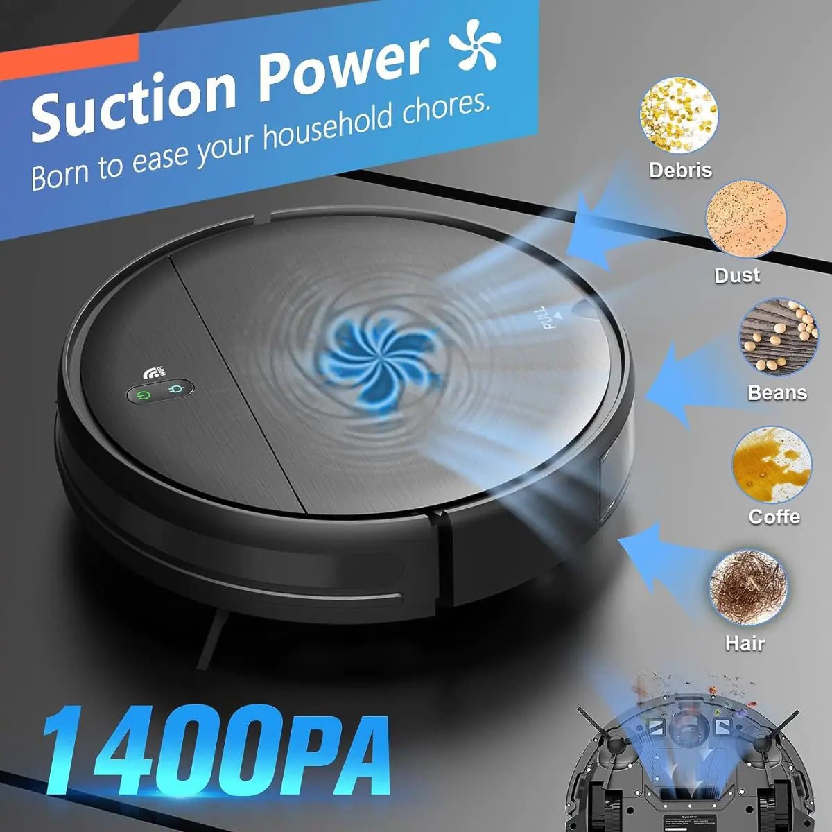 Smart Cleaning Robot: 3 in 1 Sweep, Mop & Vacuum